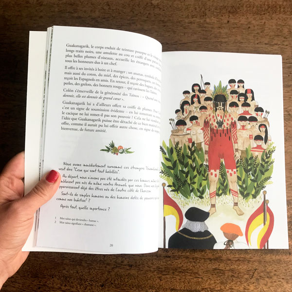 Pages du livre 1492, Anacaona l'insurgé des Caraïbes, ed. Anacaona. Illustrations Claudia Amaral
